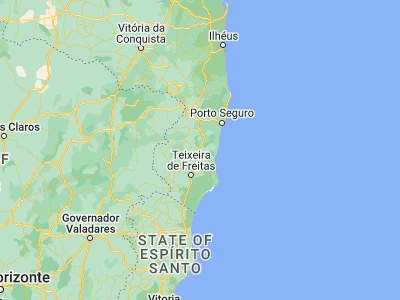 Map showing location of Itamaraju (-17.03917, -39.53111)