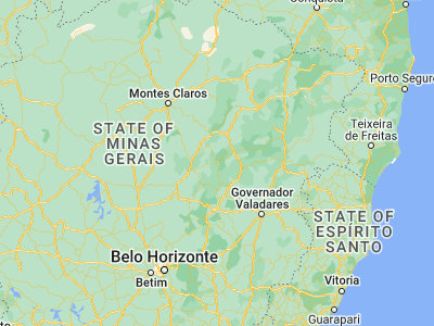 Map showing location of Itamarandiba (-17.85722, -42.85889)