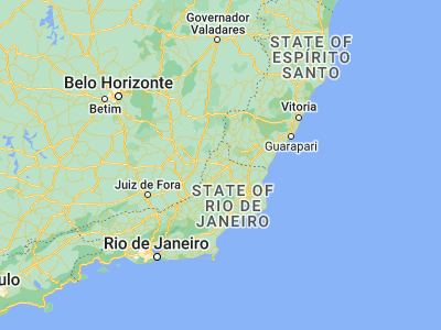Map showing location of Itaperuna (-21.205, -41.88778)
