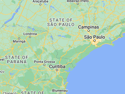 Map showing location of Itapeva (-23.98222, -48.87556)