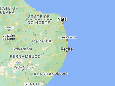 Map showing location of Itatuba (-7.375, -35.62833)