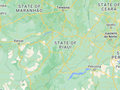 Map showing location of Itaueira (-7.60333, -43.02556)