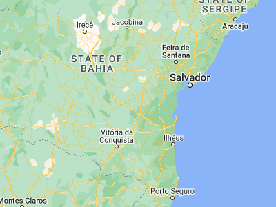 Map showing location of Itiruçu (-13.53167, -40.15028)