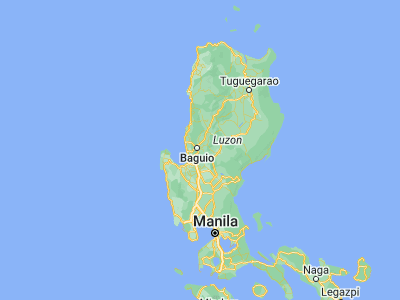 Map showing location of Itogon (16.36389, 120.67694)