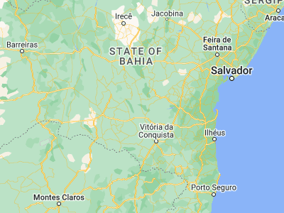 Map showing location of Ituaçu (-13.81333, -41.29667)