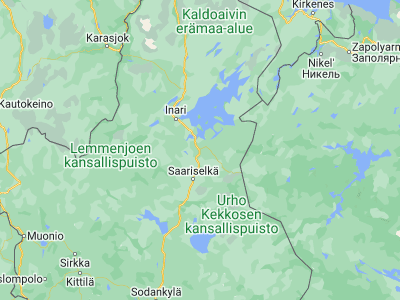 Map showing location of Ivalo (68.65986, 27.53891)