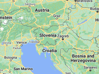 Map showing location of Ivančna Gorica (45.93833, 14.80444)
