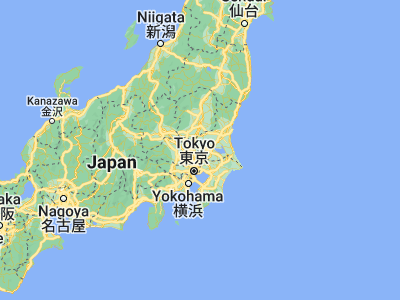 Map showing location of Iwai (36.05, 139.9)