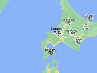 Map showing location of Iwanai (42.97444, 140.50889)