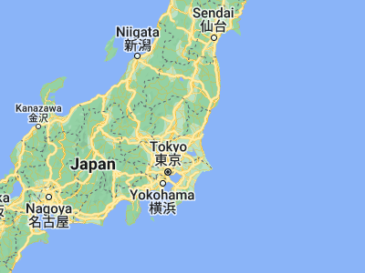 Map showing location of Iwase (36.35, 140.1)