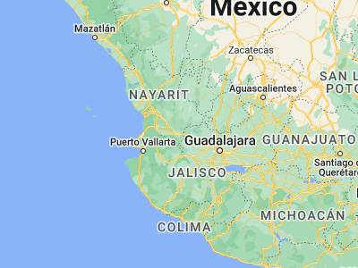 Map showing location of Ixtlán del Río (21.03821, -104.3706)