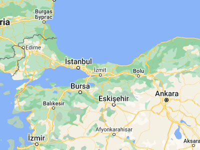 Map showing location of İzmit (40.76694, 29.91694)
