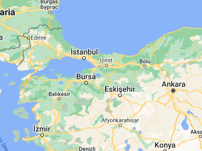 Map showing location of İznik (40.42861, 29.72111)