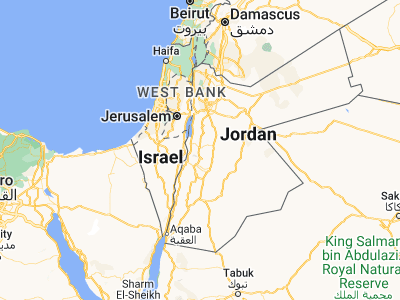 Map showing location of ‘Izrā (31.15889, 35.69278)