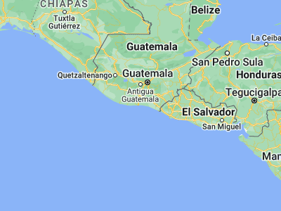 Map showing location of Iztapa (13.93333, -90.7075)