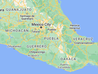 Map showing location of Izúcar de Matamoros (18.60151, -98.46499)