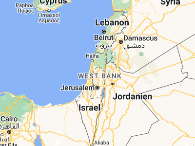 Map showing location of Jaba‘ (32.32409, 35.22132)