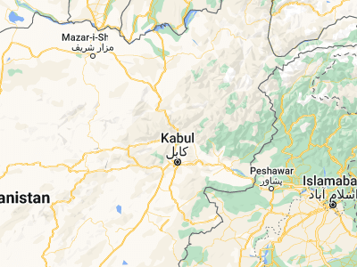 Map showing location of Jabal os Saraj (35.11833, 69.23778)