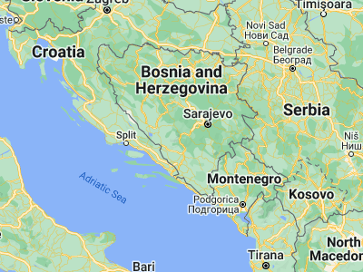 Map showing location of Jablanica (43.66028, 17.76167)