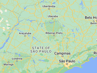 Map showing location of Jaboticabal (-21.25472, -48.32222)