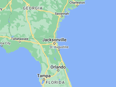 Map showing location of Jacksonville Beach (30.29469, -81.39314)