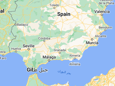 Map showing location of Jaén (37.76667, -3.78333)