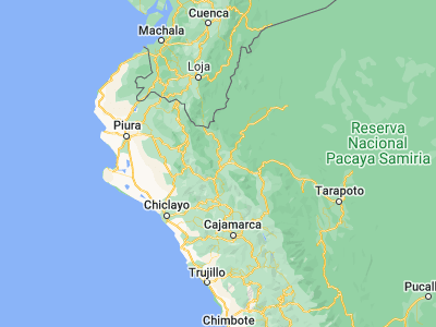 Map showing location of Jaén (-5.70908, -78.80748)