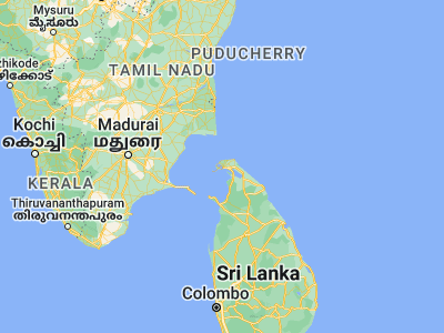 Map showing location of Jaffna (9.66845, 80.00742)