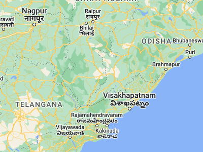 Map showing location of Jagdalpur (19.06667, 82.03333)