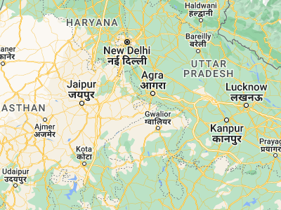 Map showing location of Jagnair (26.86243, 77.60239)