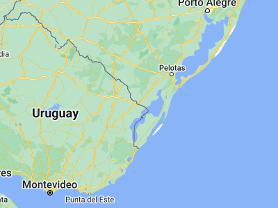 Map showing location of Jaguarão (-32.56611, -53.37583)