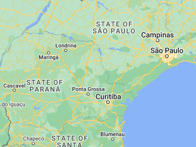 Map showing location of Jaguariaíva (-24.25111, -49.70583)