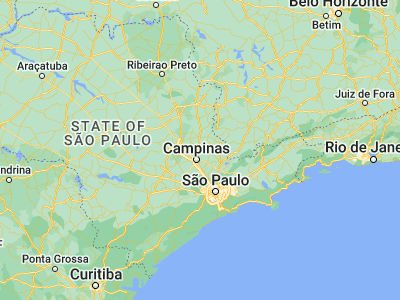 Map showing location of Jaguariúna (-22.70556, -46.98583)