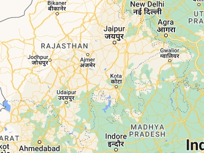 Map showing location of Jahāzpur (25.61994, 75.27609)