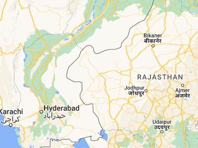 Map showing location of Jaisalmer (26.91763, 70.90387)