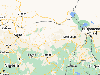 Map showing location of Jajere (11.97969, 11.44426)