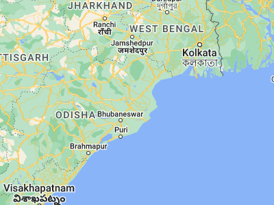 Map showing location of Jājpur (20.85, 86.33333)