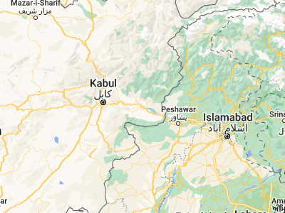 Map showing location of Jalālābād (34.42647, 70.45153)