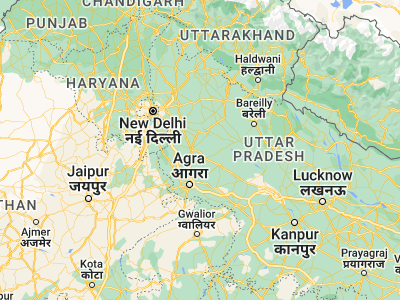 Map showing location of Jalāli (27.86625, 78.25275)