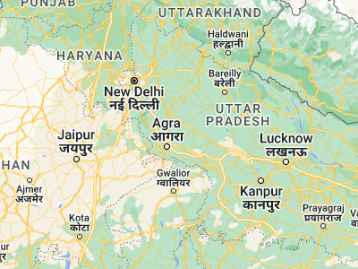 Map showing location of Jalesar (27.47235, 78.30247)