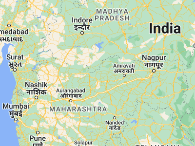Map showing location of Jālgaon (21.04861, 76.53444)