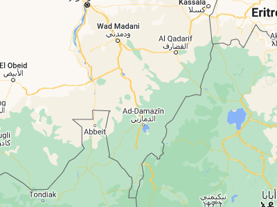 Map showing location of Jalqani (12.4486, 34.2186)