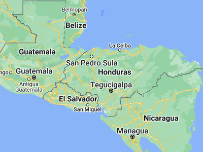Map showing location of Jamalteca (14.7, -87.58333)