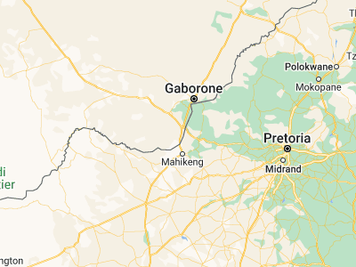 Map showing location of Janeng (-25.41667, 25.55)