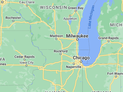 Map showing location of Janesville (42.68279, -89.01872)