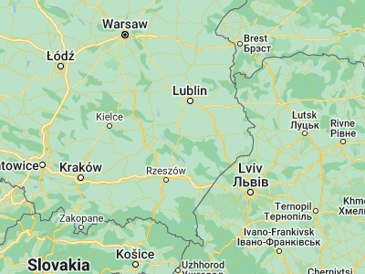 Map showing location of Janów Lubelski (50.70695, 22.41039)