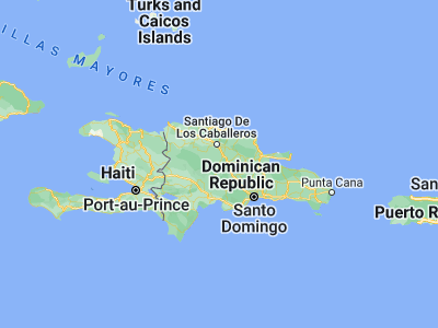 Map showing location of Jarabacoa (19.12178, -70.64218)