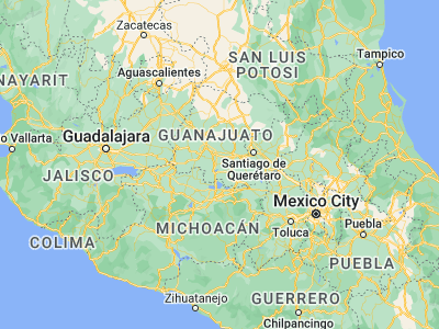 Map showing location of Jaral del Progreso (20.37266, -101.06361)