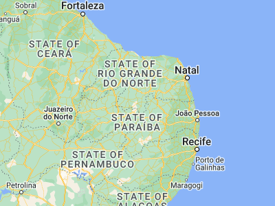 Map showing location of Jardim do Seridó (-6.58444, -36.77444)