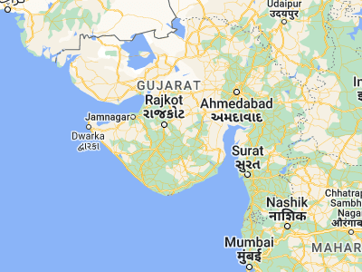 Map showing location of Jasdan (22.03333, 71.2)